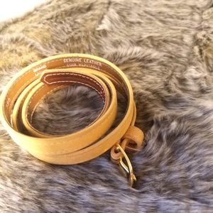 Yellow suede genuine leather belt